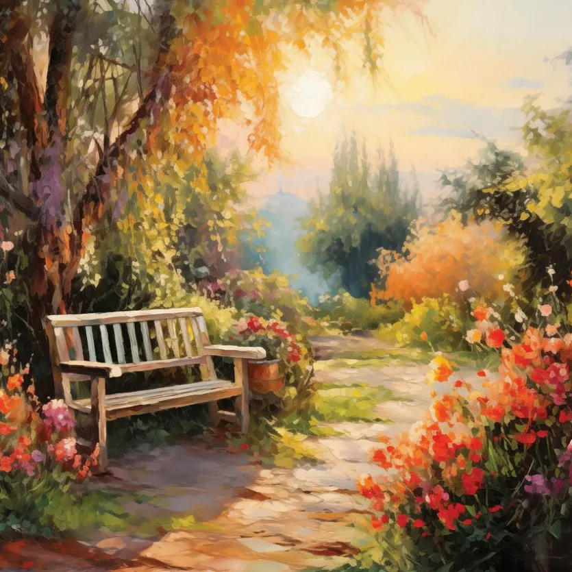 Wandbild 55 x 55 cm Beautiful Garden II