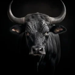 Wandbild 55 x 55 cm Black Bull I