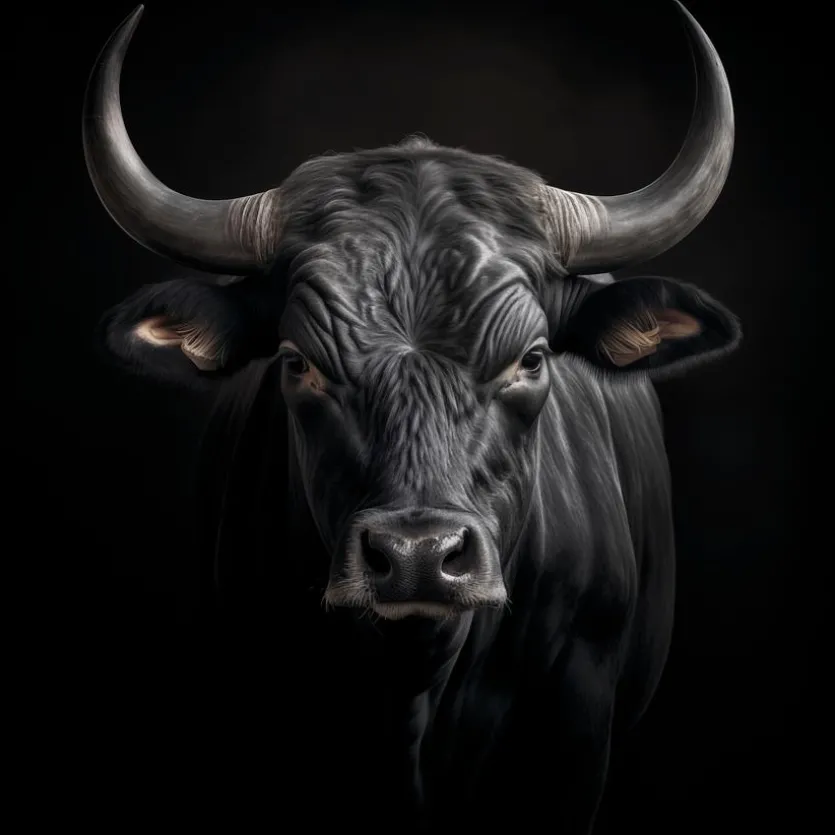 Wandbild 55 x 55 cm Black Bull I