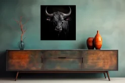 Wandbild 55 x 55 cm Black Bull I