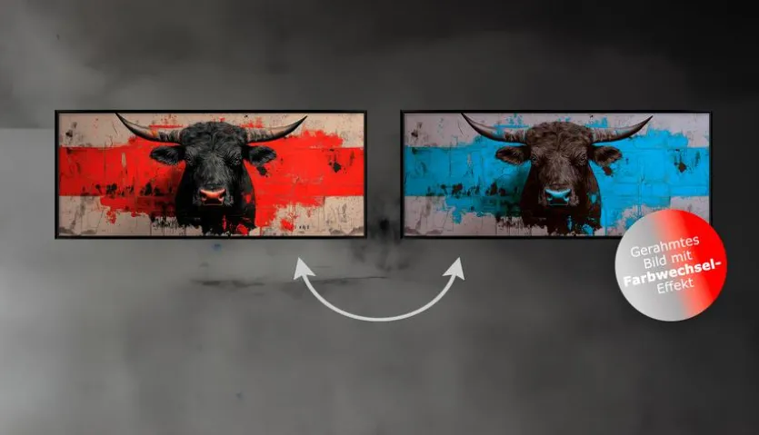 Wandbild 50 x 120 cm Black Bull V