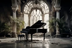 Wandbild 80 x 120 cm Black Piano II