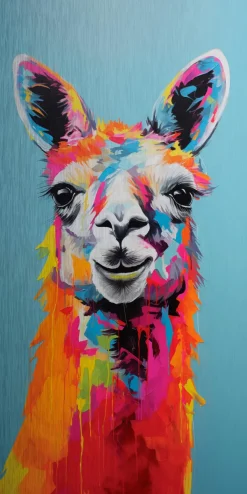 Wandbild 30 x 60 cm Coloured Llama I