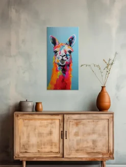 Wandbild 30 x 60 cm Coloured Llama I