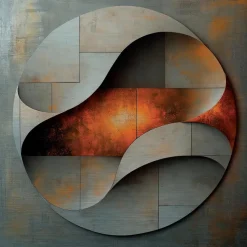 Wandbild 80 x 80 cm Copper Abstract V
