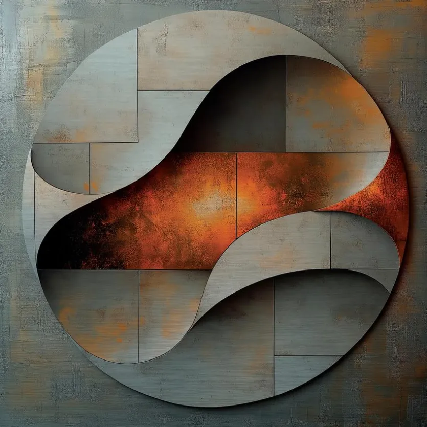 Wandbild 80 x 80 cm Copper Abstract V