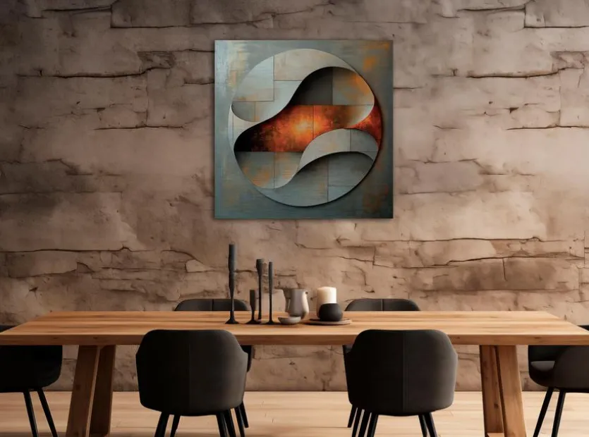 Wandbild 80 x 80 cm Copper Abstract V
