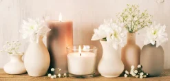Wandbild 55 x 115 cm Flowers and Candles
