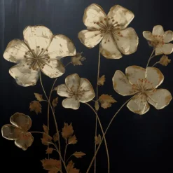 Wandbild 30 x 30 cm Golden Flowers I