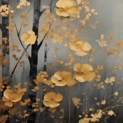 Wandbild 30 x 30 cm Golden Leaves III
