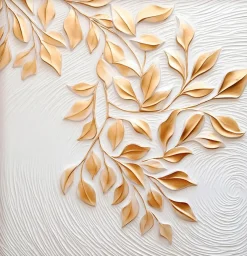 Wandbild 30 x 30 cm Golden Leaves VI
