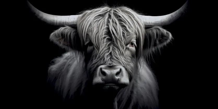 Wandbild 50 x 100 cm Highland Cattle II