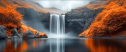 Wandbild 50 x 120 cm Impressive Waterfall II