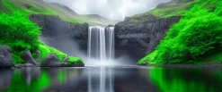 Wandbild 50 x 120 cm Impressive Waterfall II