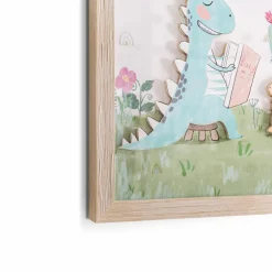 Wandbild 32,6 x 32,6 cm Kaktus mit Dino I