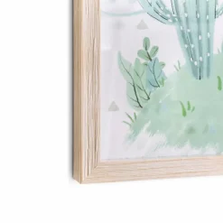 Wandbild 32,6 x 32,6 cm Kaktus mit Dino II