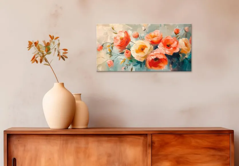 Wandbild 20 x 40 cm Pastel Roses I
