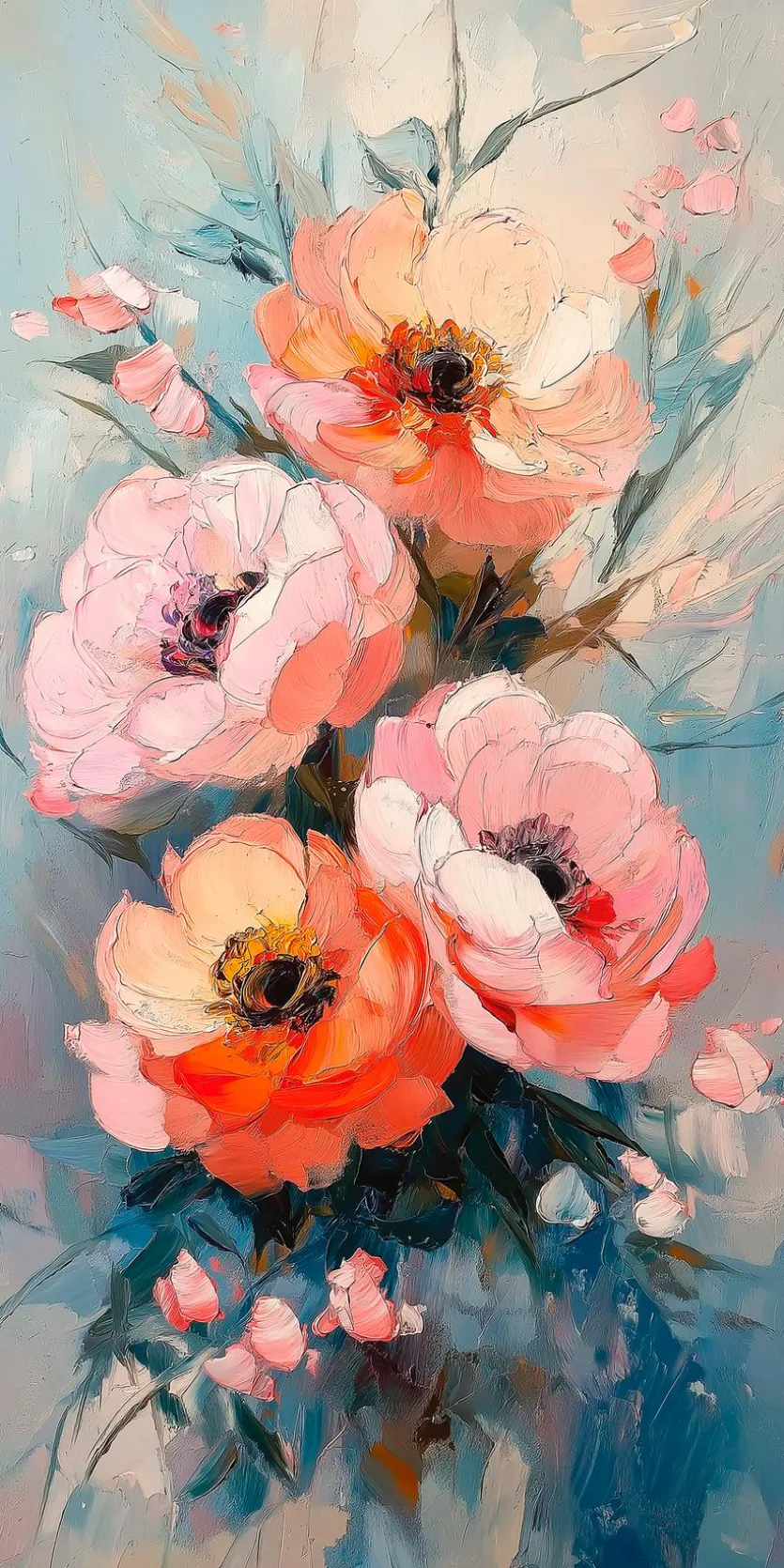 Wandbild 20 x 40 cm Pastel Roses II