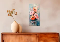 Wandbild 20 x 40 cm Pastel Roses II