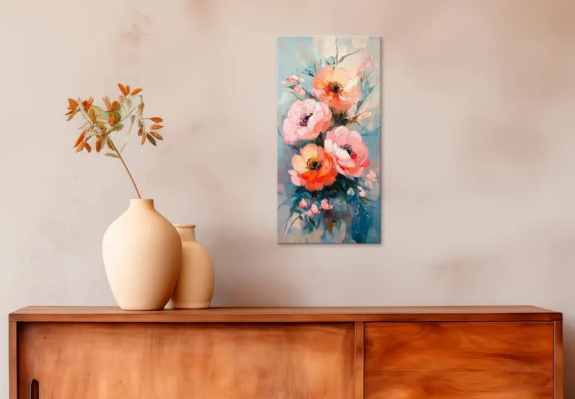Wandbild 20 x 40 cm Pastel Roses II