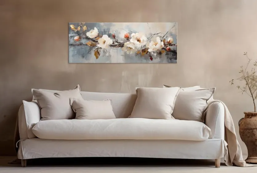 Wandbild 30 x 80 cm Roses On Grey III