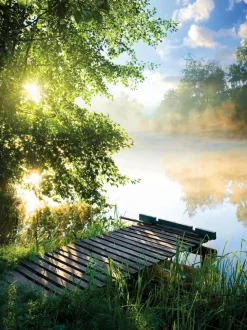 Wandbild 60 x 80 cm Sunrise On The Lake II