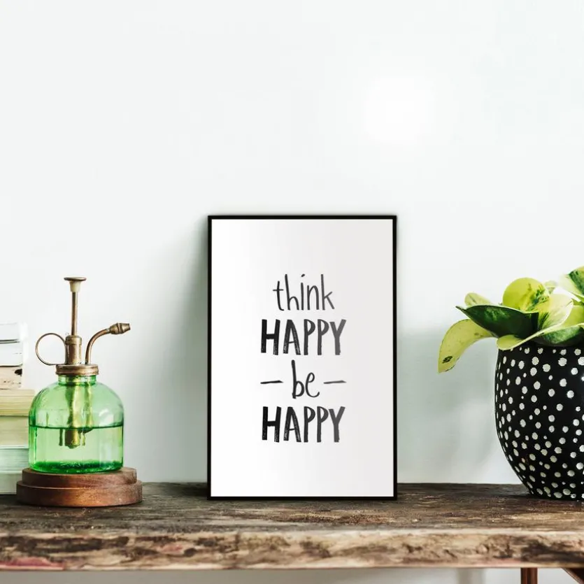 Wandbild 20 x 30 cm Think Happy