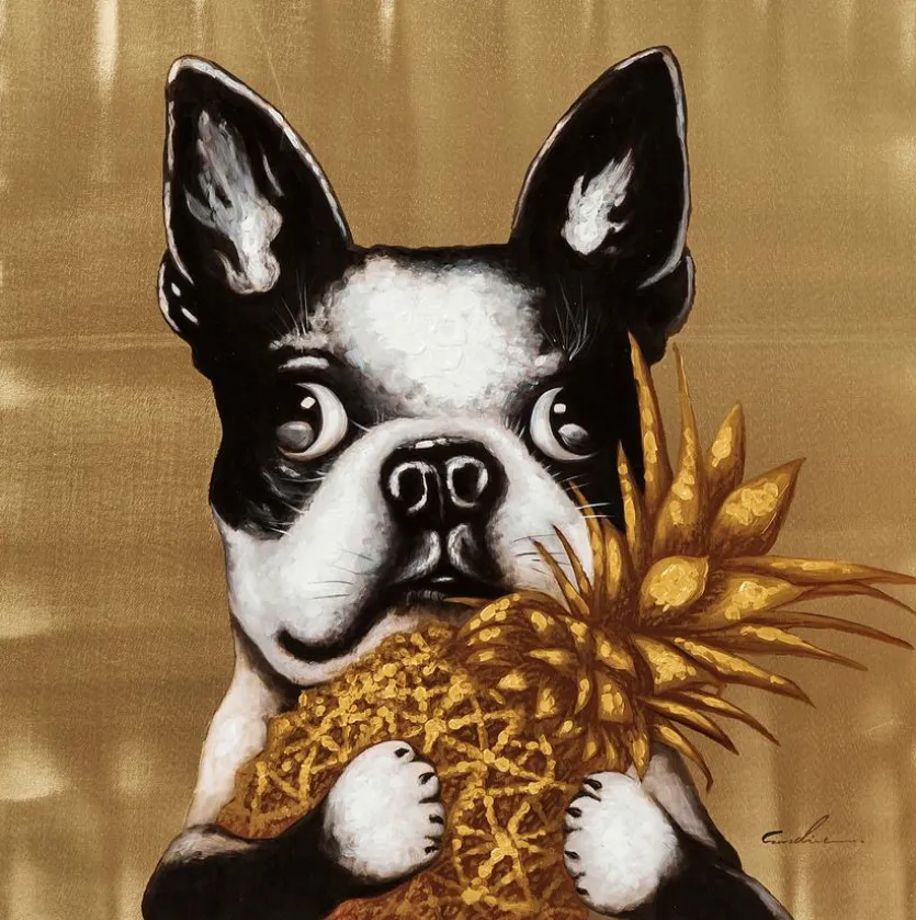 Wandbild 80 x 80 cm Touched Dog