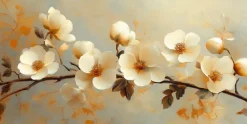 Wandbild 20 x 40 cm White Flowers I