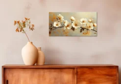 Wandbild 20 x 40 cm White Flowers I