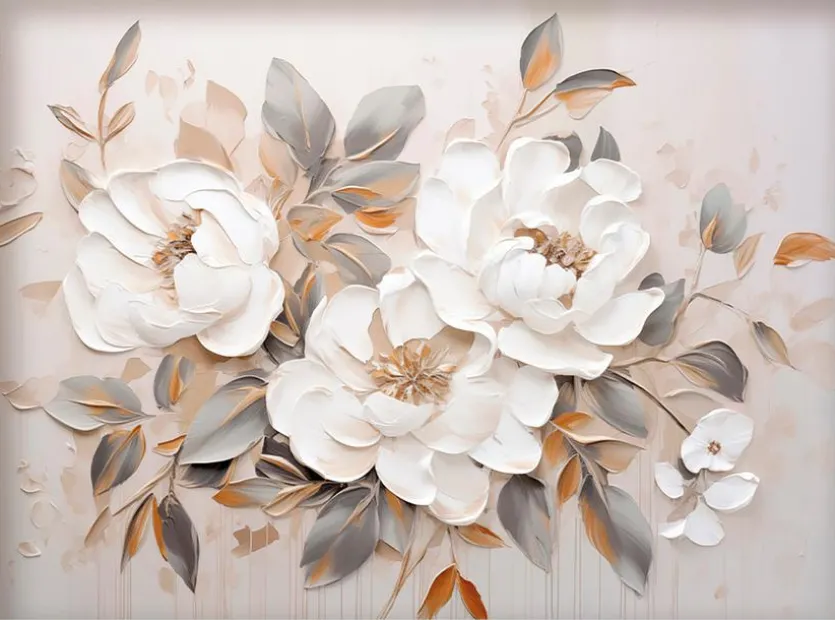 Wandbild 60 x 80 cm White Flowers II