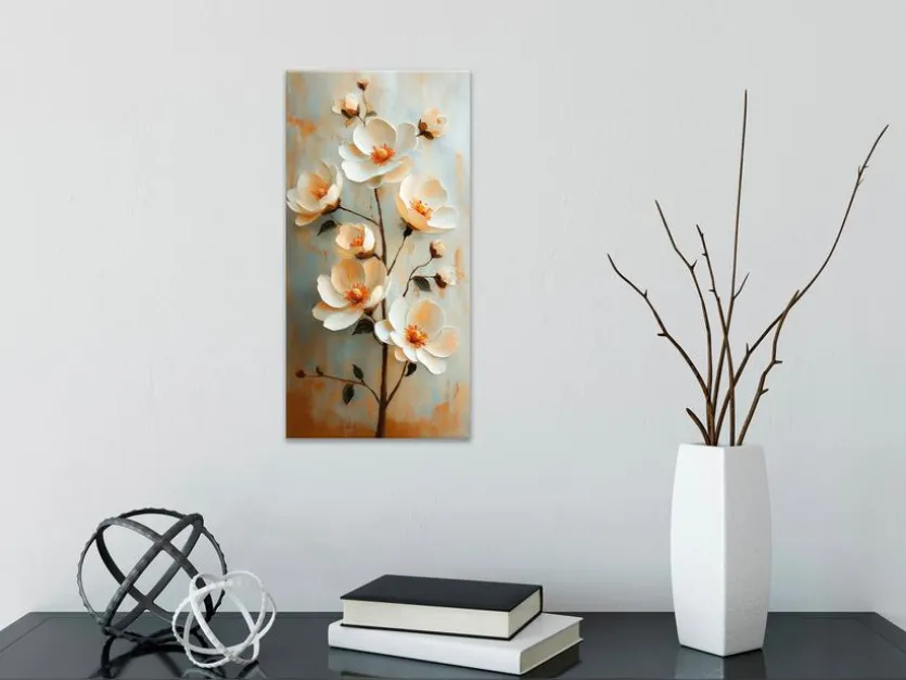 Wandbild 20 x 40 cm White Flowers III