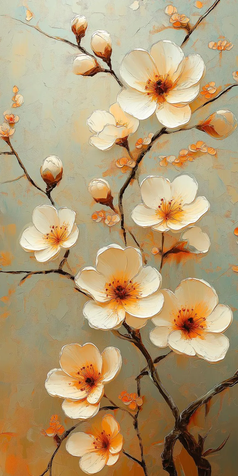Wandbild 20 x 40 cm White Flowers II