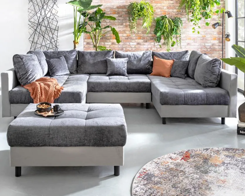 Wohnlandschaft mit Hocker Antonia